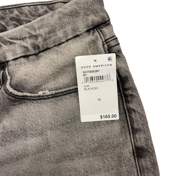 Good American Good Classic Side Slit Washed Out Black/Gray NWT Size15 Plus Size - Picture 7 of 9